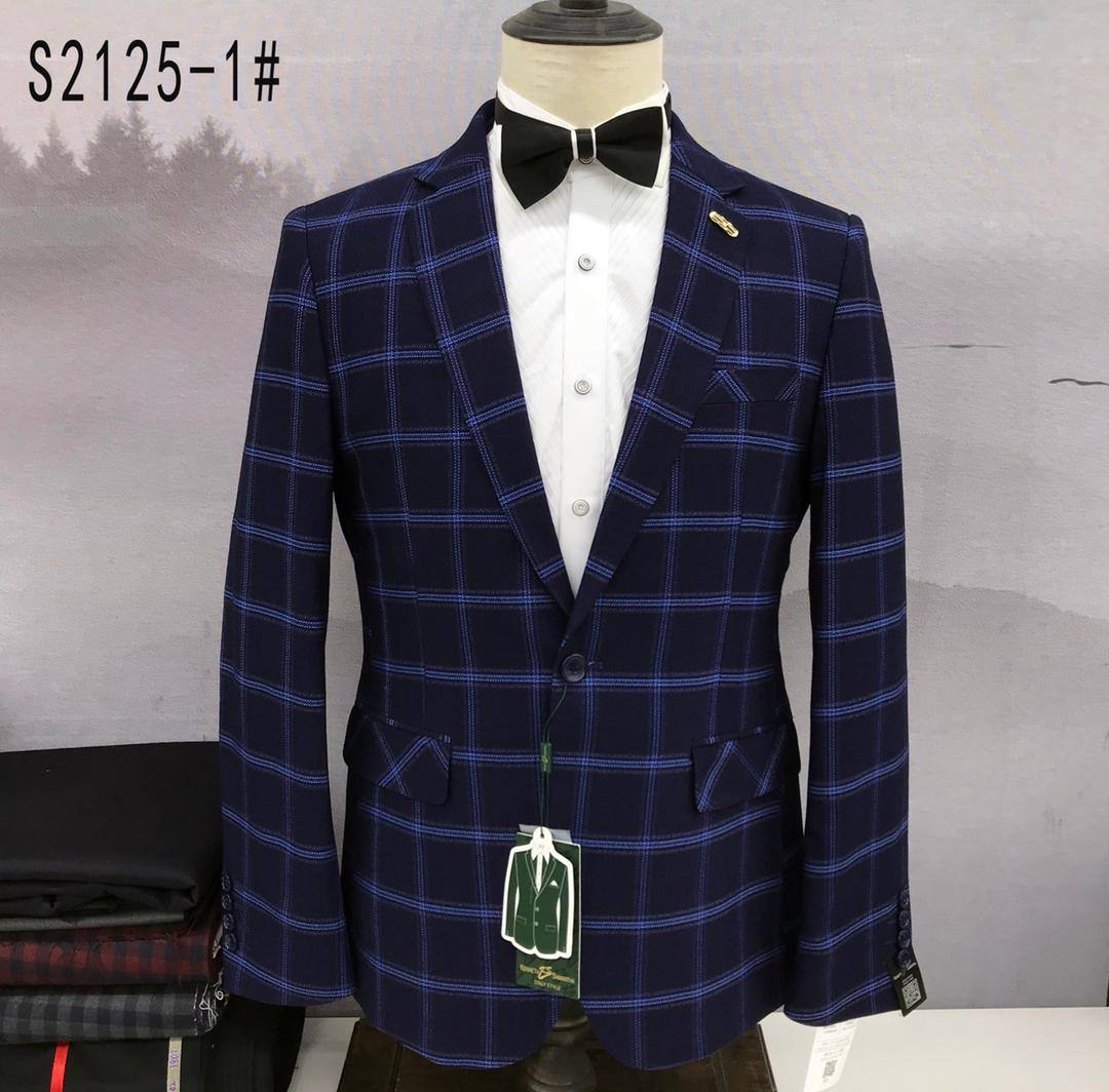 NAVY BLUE AND BLUE STRIPPED BLAZER WITH ONE BUTTON (SWNL)-deluxe.com.ng