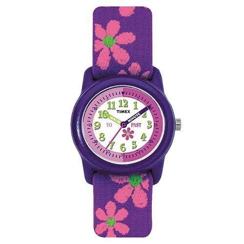 TIMEX T89022 GIRLS TIME MACHINES ANALOG FLORAL ELASTIC FABRIC STRAP WATCH - Deluxe.com.ng