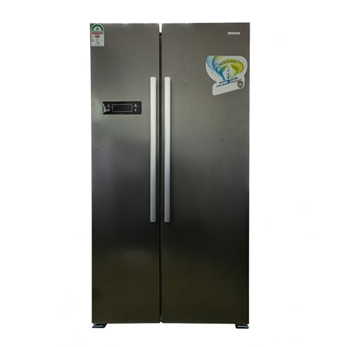 BRUHM SIDE BY SIDE REFRIGERATOR BFX-436ENG 436LTS BLACK GLASS DOOR  - Deluxe.com.ng