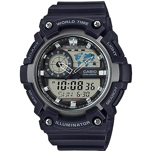 Casio AEQ200W-1AV Men’s Analog and Digital Quartz Black Watch 