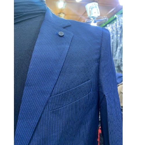  BLUE MULTIPLE STRIPE TURKEY SUIT WITH ONE BUTTON | AVAILABLE IN ALL SIZES (CHIFAS) (N) - deluxe.com.ng