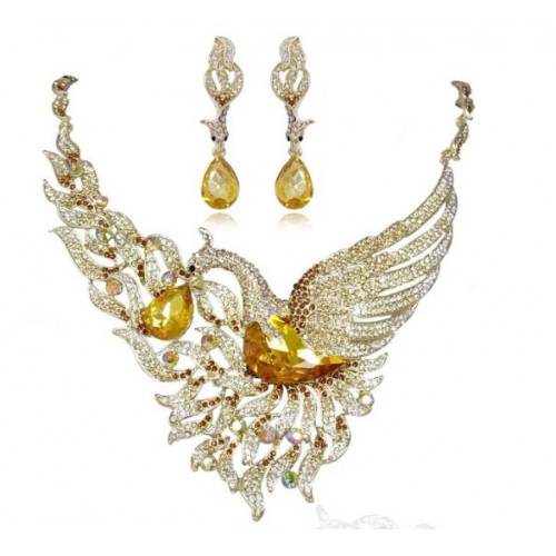 Yellow Swan Necklace Set