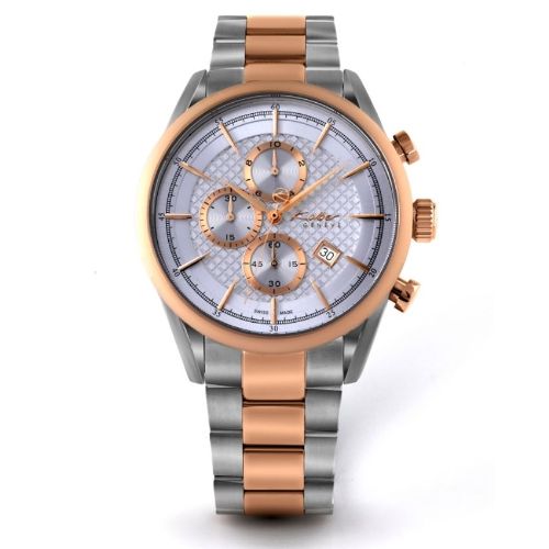 KOLBER GENEVE K9050231752 MEN’S CHRONOGRAPH LES SPORTIVES TWO TONE BRACELET WATCH