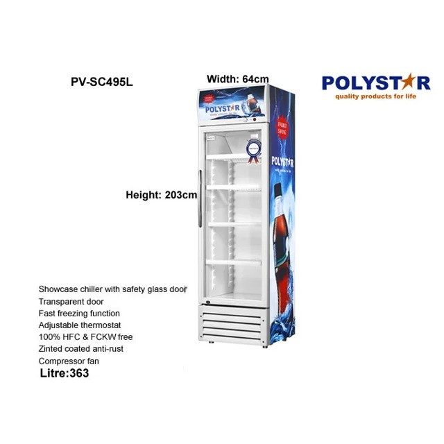  POLYSTAR SHOWCASE FRIDGE | PV-SC495CSL - deluxe.com.ng