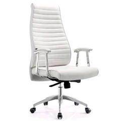 WHITE SWIVLE CHAIR WITH HIGH BACK (OFU)