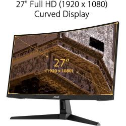 ASUS TUF Gaming VG27VH1BR 27” Curved Monitor, 1080P Full HD, 165Hz (Supports 144Hz), Extreme Low Motion Blur, Free Sync™, 1ms, Eye Care, HDMI D-Sub - Deluxe.com.ng