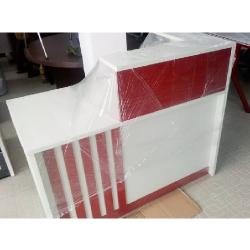 QUALITY DESIGNED 1.2M WHITE & RED FRONT DESK - AVAILABLE (ARIN) - deluxe.com.ng