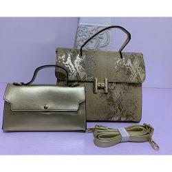 WOMEN'S LUXURY 2 PIECE HAND BAG WITH SHOULDER LOCK - deluxe.com.ng