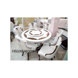 Marble Pygan Dinning Set Furniture + 6 Sitting Dining Chairs