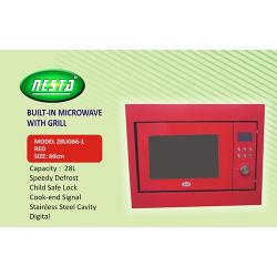 NESTA 60CM BUILT IN MICROWAVE WITH GRILL |28UG66-1| (RED)