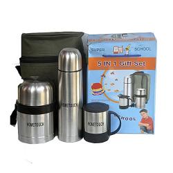 HOME TOUCH Stainless Steel Food Flask Set - 5 In 1 Set