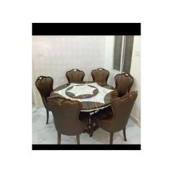 Marble Bronlynx Dining Set Furniture + 6 Dinning Chair
