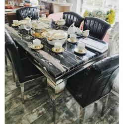 Leveluk JWILTON Marble Dining Table Set With Chairs