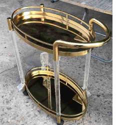 QUALITY DESIGNED 2 GOLDEN OVAL TRAYS STAND  - AVAILABLE (JAFU) - deluxe.com.ng