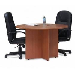 Round Meeting Table / 2 Leather Chairs (Combo Offer)