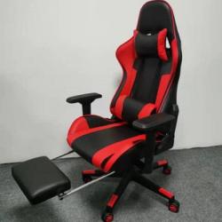 BLACK & RED EXECUTIVE CHAIR WITH HEAD AND LEG REST (DISO)