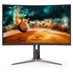 AOC CQ27G2 27″ Super Curved Frameless Gaming Monitor QHD 2K, 2560×1440, 144Hz, Free Sync, Height adjustable, HDMI and DP (PW) - Deluxe.com.ng