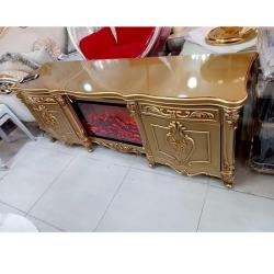 GOLDEN FIRE PLACE TV STAND (HIFU)