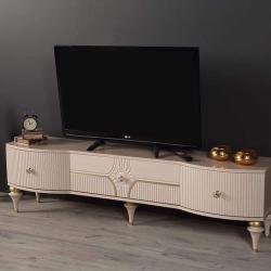 CREAM TV STAND WITH DRAWERS (1530)