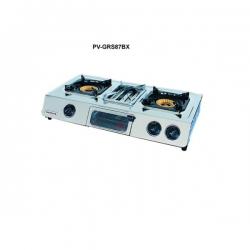 Polystar 2 burner gas stove with grill PV-GRS87BX - deluxe.com.ng