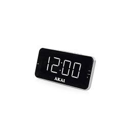 AKAI A61019 AM/FM Jumbo Alarm Clock Radio With 1.8-Inch LED Display - Black