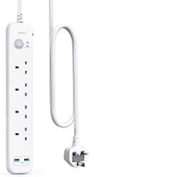 Anker Extension Lead with 2 USB Ports and 4 Wall Outlets |A9141221| - deluxe.com.ng