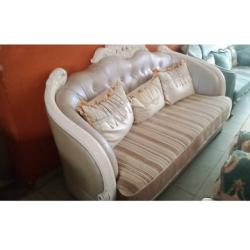 7 SEATERS SOFA LIGHT BROWN & CREAM (GIDI)