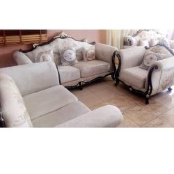 QUALITY DESIGNED 7 SEATERS SOFA & CENTER TABLE WTH 2 SIDE STOOLS (AUSFUR) - deluxe.com.ng