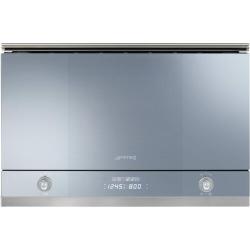 Smeg Microwave | MP122 Linea 21 Litres Side-Opening Built-In Microwave With Grill - Silver Glass - deluxe.com.ng