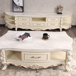 CREAM CENTER TABLE & TV STAND WITH DRAWERS (NWAFU)