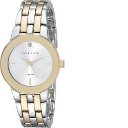 ANNE KLEIN AK/1931SVTT WOMEN'S DIAMOND-ACCENTED DIAL TWO-TONE BRACELET MEDIUM SIZE WATCH - deluxe.com.ng