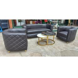 DARK GREY  7 SEATER SOFA WITH 2 IN 1 CENTRE TABLE (BENFU)