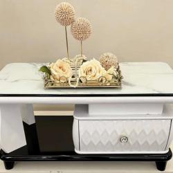 WHITE CENTRE TABLE WITH DRAWERS (HIFU)