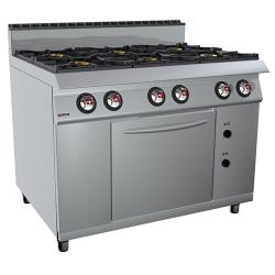 Offcar Gas Cooker | Industrial Cooker With 6 Burner + Oven - 90CBG16 - deluxe.com.ng
