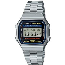 CASIO A168WA-1WDF MEN’S CLASSIC STAINLESS STEEL SMALL WATCH
