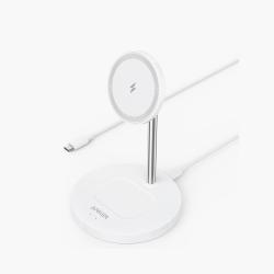 Anker PowerWave Magnetic 2-in-1 Wireless Charging Stand Lite – White