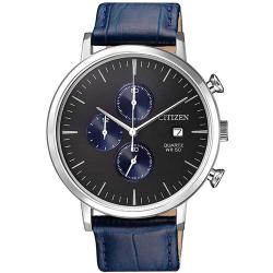 CITIZEN AN3610-04H MEN’S QUARTZ CHRONOGRAPH BLUE LEATHER MEDIUM WATCH - Deluxe.com.ng