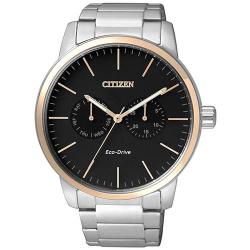 CITIZEN AO9044-51E MEN’S ECO-DRIVE ANALOG STAINLESS STEEL BRACELET WATCH - Deluxe.com.ng