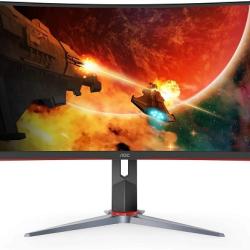 AOC C32G2 32″ Curved Frameless Gaming Monitor FHD, 1500R Curved VA, 1ms, 165Hz, FreeSync, Height adjustable, Black