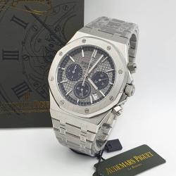 AUDEMARS PIGUET EXQUISITE SILVER METAL WRISTWATCH WITH GREY SCREEN