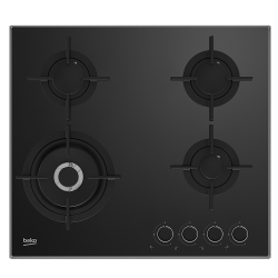 BEKO 60CM 3GAS + 1 BURNER BLACK GAS HOB HQAW64222S - deluxe.com.ng