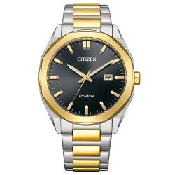 CITIZEN MEN’S BM7604-80E ECO-DRIVE QUARTZ WATCH WITH BLACK DIAL AND GOLD-TONE STAINLESS STEEL BRACELET - deluxe.com.ng