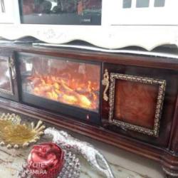 BROWN FIRE PLACE TV STAND (1530)