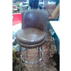 QUALITY DESIGNED BROWN  ROUND BAR STOOLS- AVAILABLE (ROMIN) - deluxe.com.ng