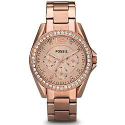 FOSSIL ES2811 WOMEN’S RILEY ROSE GOLD-TONE STAINLESS STEEL WATCH - Deluxe.com.ng