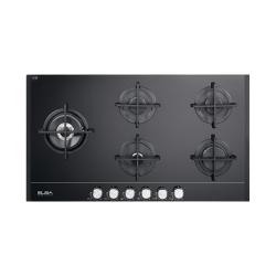 Elba Hob | ELIO95-565CG Built-In-Gas On Glass Hob, 5 Gas Burners, Stainless Steel with Electronic Ignition - deluxe.com.ng