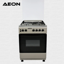 Aeon Gas Cooker 60X60 3 Gas + 1 Hot Plate 2 Burner (Silver Body)