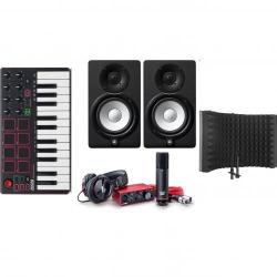 Focusrite Scarlett Solo (3rd Gen) Studio Bundle+Yamaha HS-5 Monitor+Akai MPK Mini,vocal Booth - deluxe.com.ng