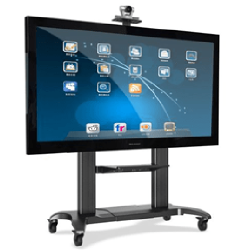 Video Conferencing Equipment Floor Stand for 60″-100″ Screen With Camera Tray and Codec Shelf - deluxe.com.ng