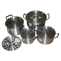 Hoffner | Cooking Pot Set 4 Pieces- Big Size With Seive- deluxe.com.ng